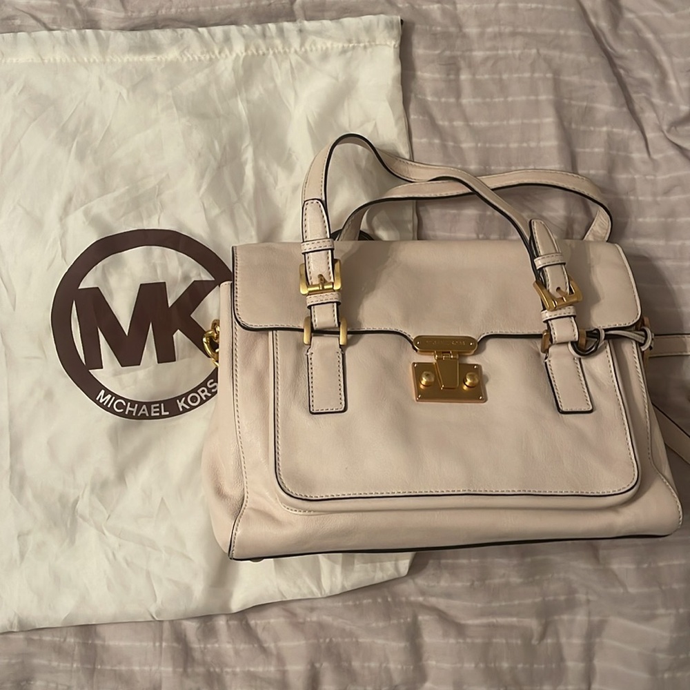 Michael Kors Ivory Leather Satchel